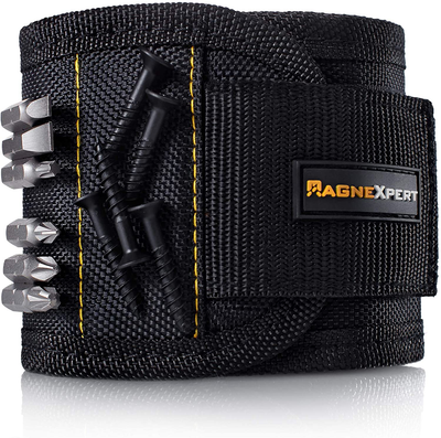 Magnexpert Magnetic Wristband for Holding Tools, Screws, Nails, Bolts, Drilling Bits. Christmas Gift For Men, Father/Dad, Husband, Boyfriend, DIY, Handyman. Unique Gift Idea