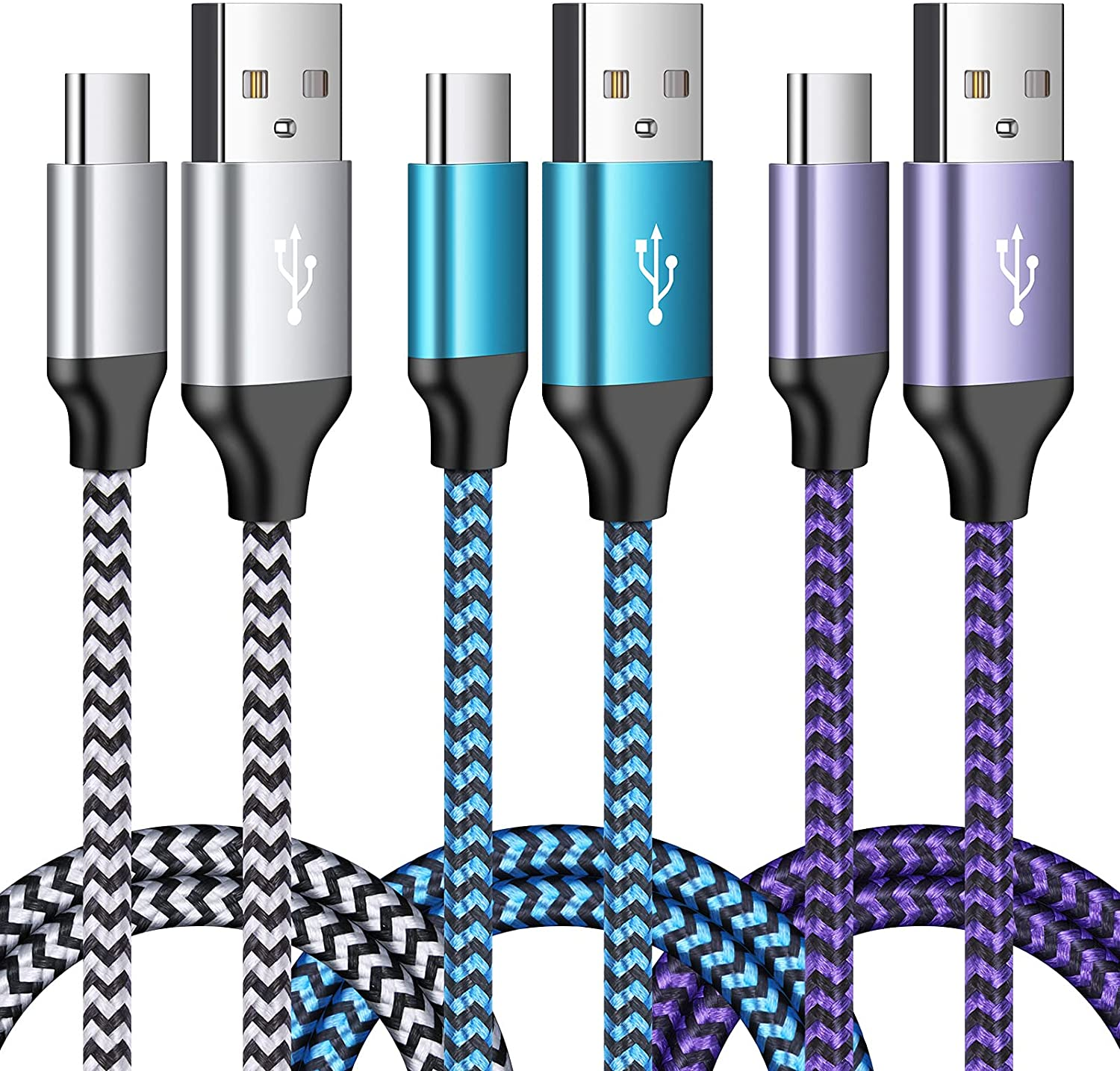 3 Pack 3FT Type C Charging Cable USB C Fast Charging Cord for Google Pixel 5 4A5G 4Xl;Samsung Galaxy S21,S10+,S20 FE,A02 S,A52,A42,A12,A72,S20,Note 20,10;Moto G100 G30,Edge 20 Android Charging Cable 