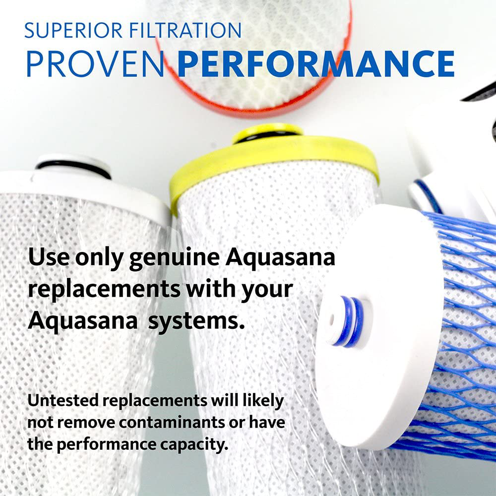 Aquasana AQ AQ-5300R 3-Stage Under Sink Water Filter Replacement Cartridges, Pack, Red, Yellow,/Black