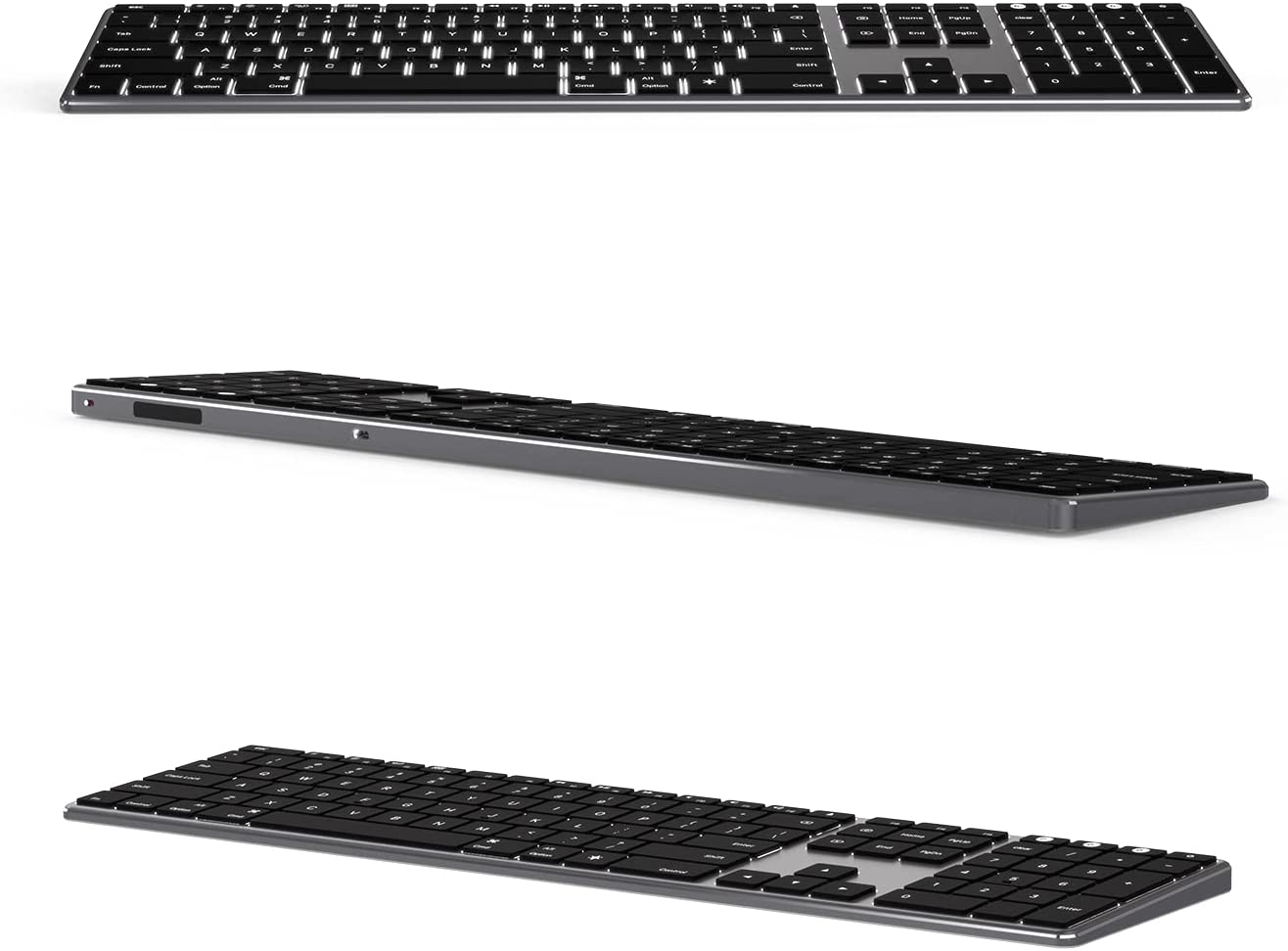 Backlit Bluetooth Keyboard for Mac, Advanced Aluminum Multi-Device Keyboard, Ultra-Slim Rechargeable Wireless Keyboard, Compatible with Apple Macbook Pro/Air, Imac, Ipad, Iphone