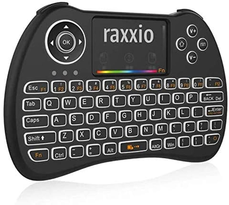 H9 Wireless Mini Keyboard with Touchpad Mouse, Colorful Backlit RGB, Rechargeable Handheld Remote for PC, Pad, Xbox, Android TV Boxes, KODI, Iptv, and More…