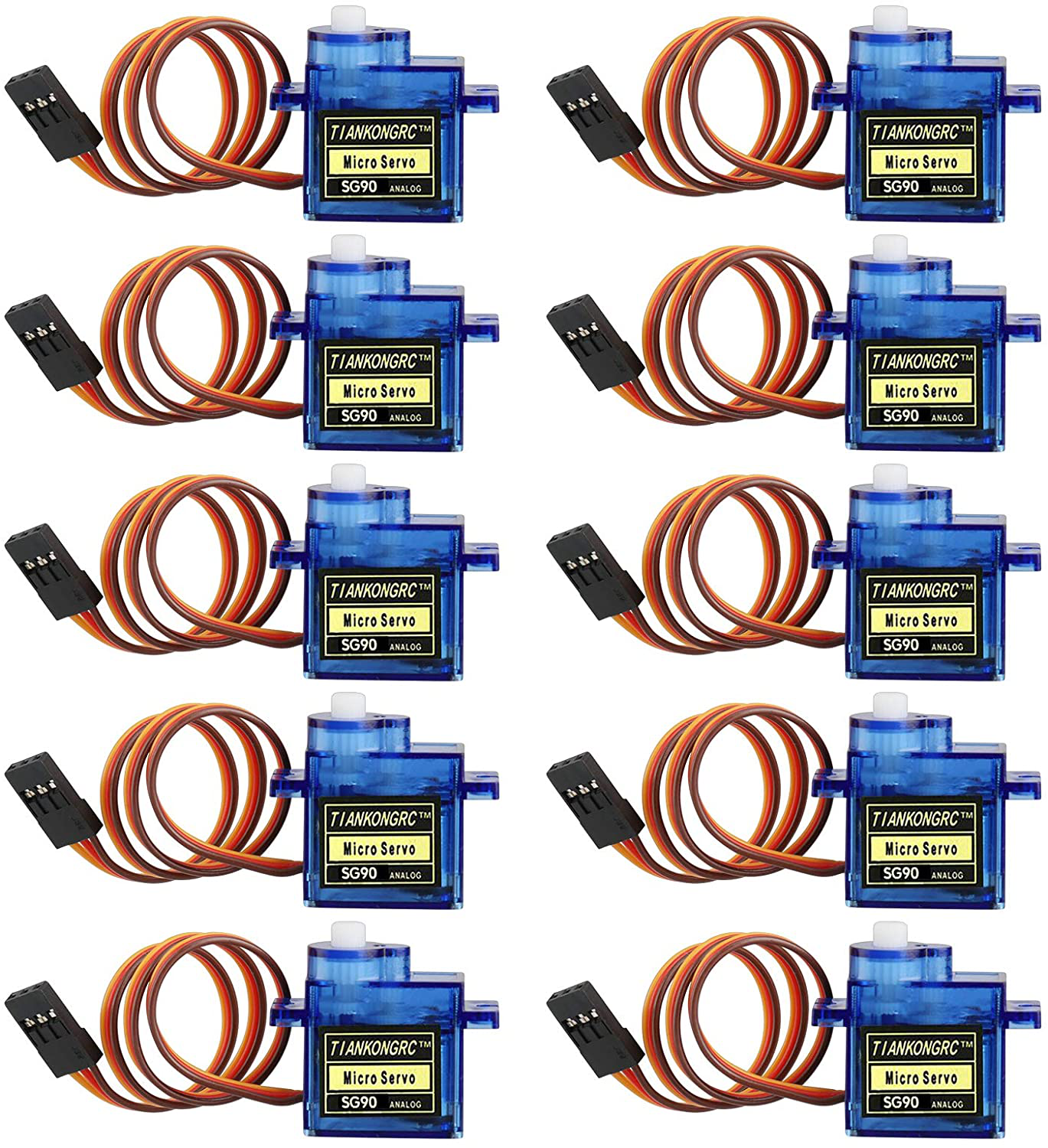 10Pcs SG90 9g Micro Servos for RC Robot Helicopter Airplane Controls Car Boat