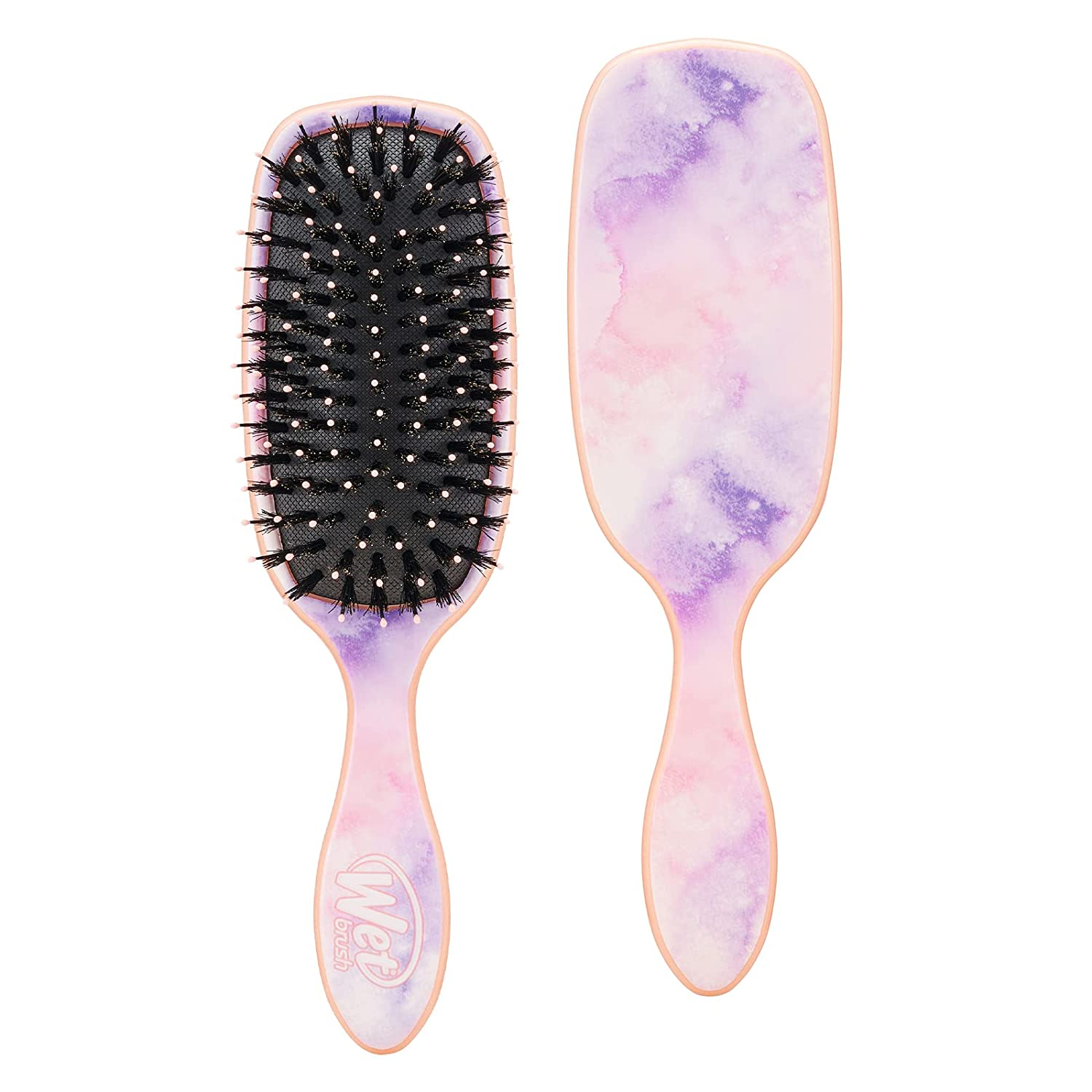 Wet Brush Shine Enhancer Hair Brush – Pink - Exclusive Ultra-Soft Intelliflex Bristles - Natural Boar Bristles Leave Hair Shiny and Smooth for All Hair Types - for Women, Men, Wet and Dry Hair