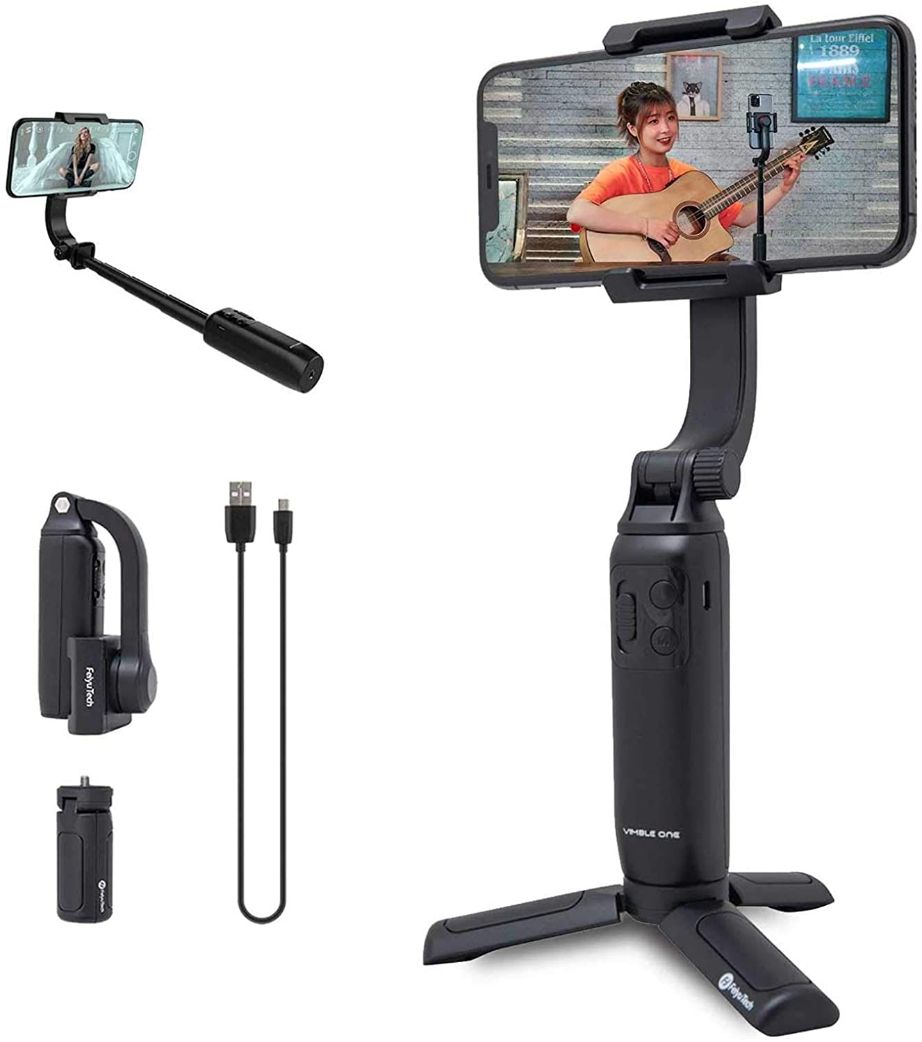 Gimbal Stabilizer for Phone APP Selfie Stick Tripod Stabilizer Handheld Tripod Stand Holder for Smartphone Iphone,For Vlog Video Photography Youtube TIK Tok Live Stream