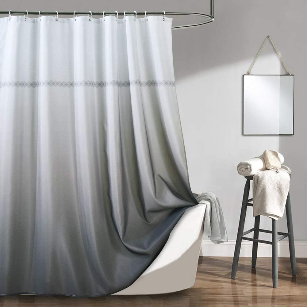 Haizhidian Extra Long Cloth Fabric Shower Curtain, Heavy Duty Shower Curtain, No Chemical Odor and Machine Washable