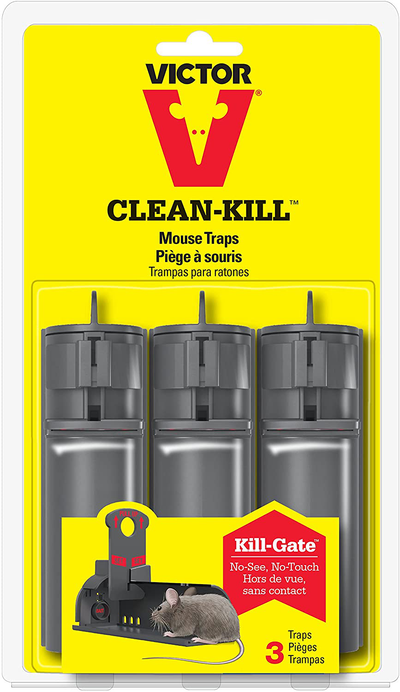 Victor M160S Clean Kill Mouse Trap (3 Pack) - No Touch, No See Tunnel
