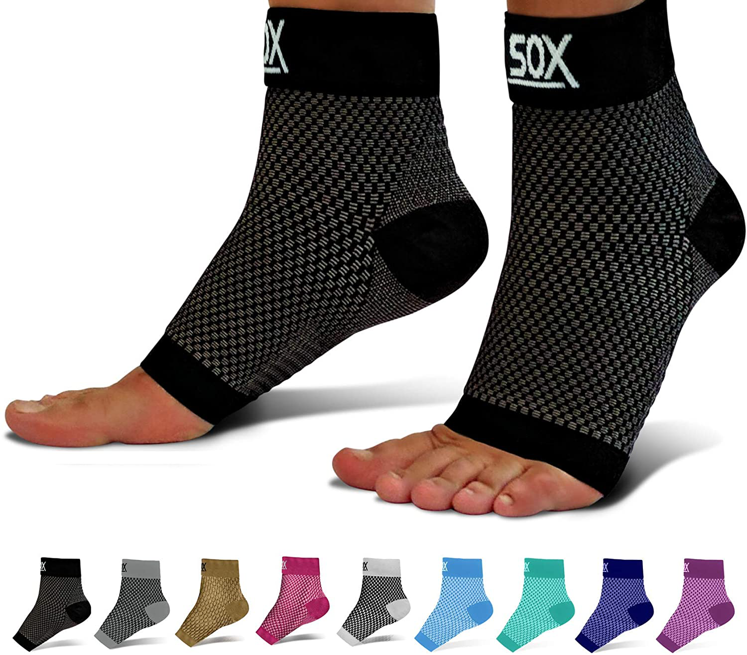 Plantar Fasciitis Compression Socks for Women & Men (1 Pair) - BEST Ankle Socks for Plantar Fasciitis Relief, Arch Support, and Foot/Heel Pain for Everyday Use