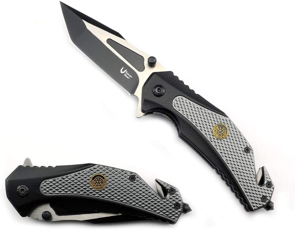 Gear Emergency Service Tactical Assisted Open Metal Rescue Folding Knife