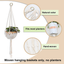 6 Pieces Macrame Plant Hanger Indoor Outdoor Hanging Planter Basket Flower Pot Holder Rope with Durable Metal Ring Joint for Modern Boho Home Decor 29.5 Inch