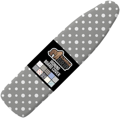 Gorilla Grip Reflective Silicone Ironing Board Cover, Resist Scorching and Staining, 15x54 Inch, Hook and Loop Fastener Straps, Pads Fit Large and Standard Boards, Elastic Edge, Thick Padding, Dots