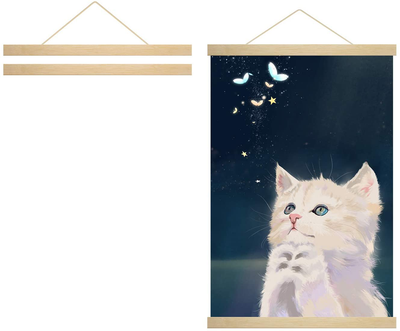 Radezon 16 inch Wide Magnetic Poster Hanger Frame, 16x20 16x24 16x22 Wood Frame for Posters, Prints, Photos, Pictures, Maps, Scrolls, and Artwork - Wall Hanging Wooden Frame