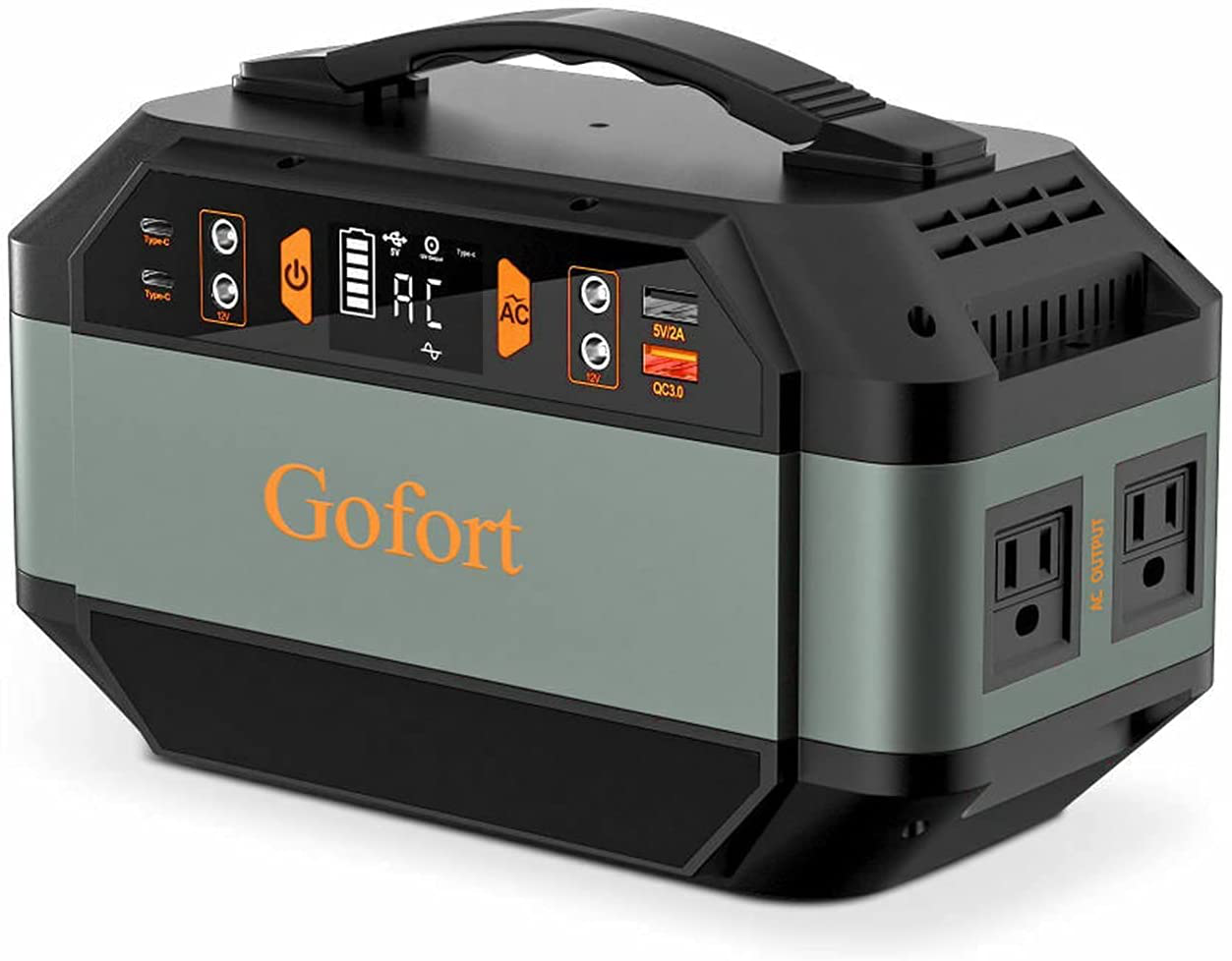 GOFORT 330W Portable Power Station, 299Wh Solar Generator Backup Power, Battery Pack with 110V AC Outlets/4 DC/2 QC 3.0 USB/2 Type-C Port for CPAP Outdoor Camping RV Travel Home Emergency Power Supply