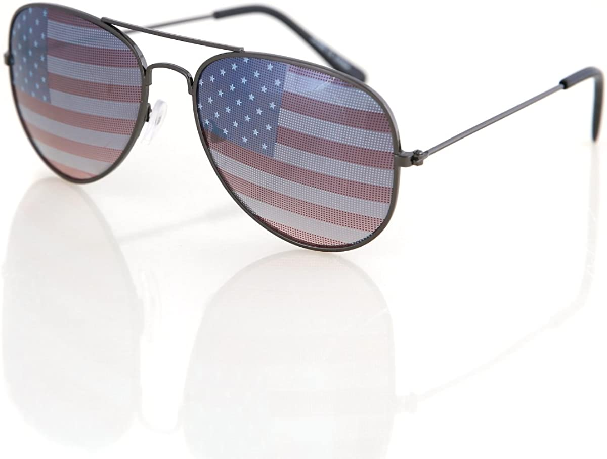 Aviator USA America American Flag Sunglasses - Great Accesory for 4Th of July