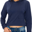 GLASS TWO Women's Crop Hoodie – Casual French Terry Long Sleeve Cropped Pullover Sweatshirt Active Workout Hooded Top