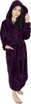 NY Threads Women Fleece Hooded Bathrobe - Plush Long Robe