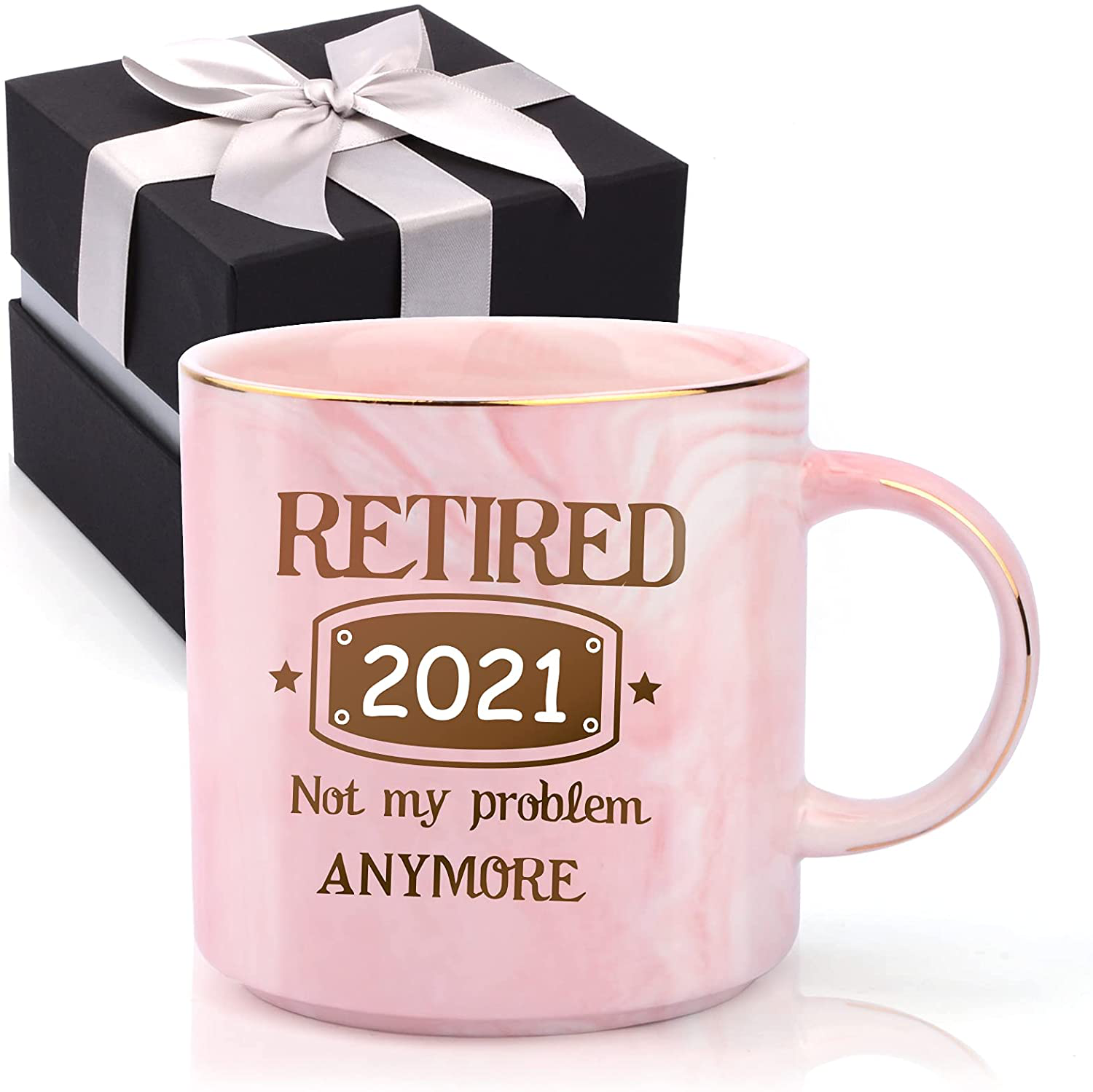 Retirement Gifts for Women 2021 - Retired 2021 Not My Problem Anymore - Funny Christmas Retiring Gift Mug for Retired Women Coworker Teacher Nurse Friend Mom Grandma Novelty Birthday Coffee Cup 12oz