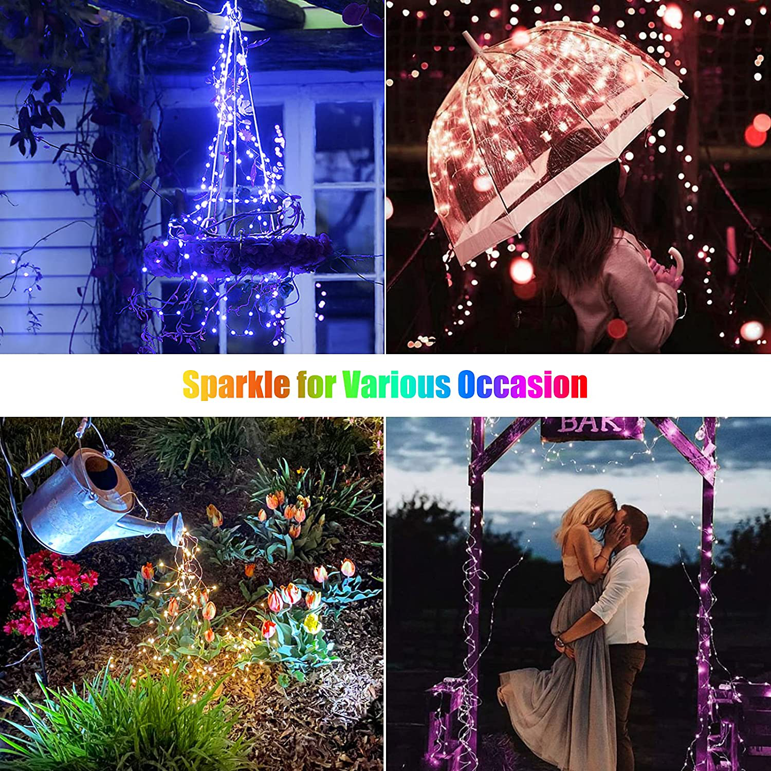 Color Changing Fairy String Lights 33 Feet 100 Led Twinkle Lights USB Operated Silver Wire Starry Lights with Remote and Adapter Firefly Lights for Bedroom Party Wedding Camping Indoor Outdoor Decor