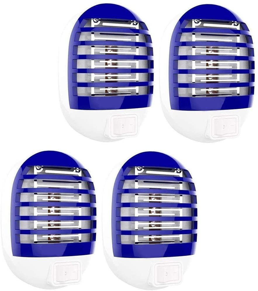 4 Pack Electric Bug Zapper, Plug in Mosquito Killer with UV LED Night Light, Electronic Insect Fly Trap for Indoor Outdoor Use