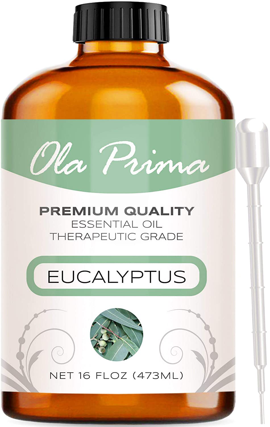 Ola Prima 16Oz - Premium Quality Peppermint Essential Oil (16 Ounce Bottle) Therapeutic Grade Peppermint Oil