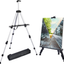 Reinforced Artist Easel Stand, Extra Thick Aluminum Metal Tripod Display Easel 21" to 66" Adjustable Height with Portable Bag for Floor