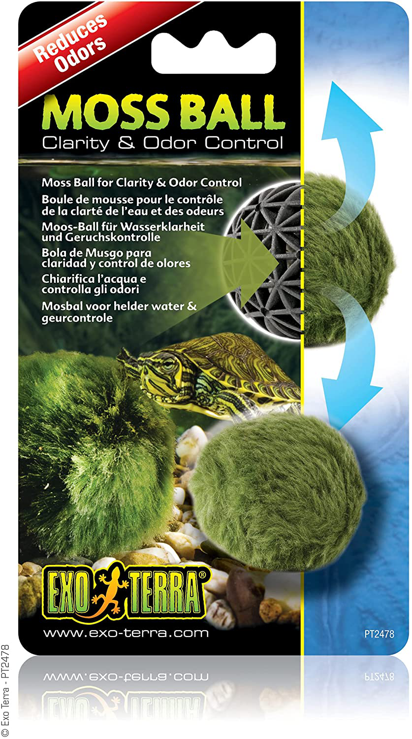 Exo Terra Moss Ball, Water Clarity and Odor Control for Aqua-Terrariums, PT2478 , White