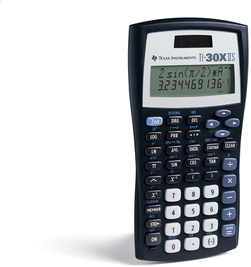 Texas Instruments TI-30X IIS 2-Line Scientific Calculator, Black with Blue Accents 2 Pack