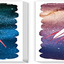 TEXTURE OF DREAMS Cartoon Astronaut Rocket Stars UFO in Outer Space Travel Canvas Wall Art, Boy Room Science Theme Nursery Wall Decor Poster Kid Bedroom Playroom Dorm Classroom 4 Pack (10" x 10")