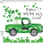 NYMB St. Patrick's Day Shamrocks Leaf Shower Curtains, Falling Green Lucky Clover Leaves on Rustic Truck