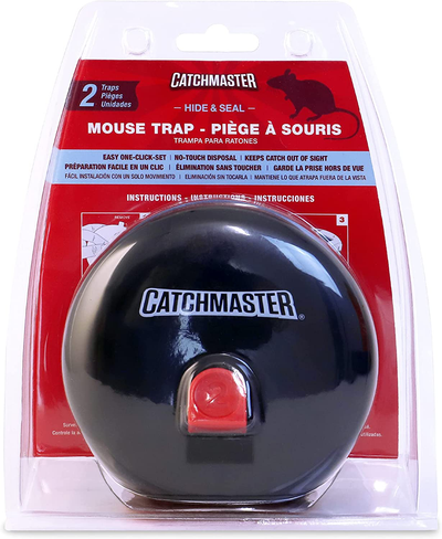 Catchmaster Hide N' Seal Easy Set Mouse Trap - Pro-Strength / Heavy Gauge Plastic - Super Clean Sanitary Indoor/Outdoor Mouse Trap - 2 Mouse Traps