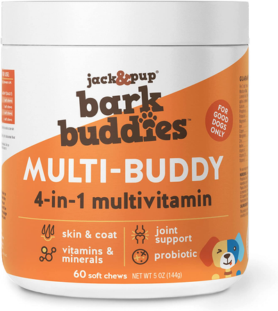 Jack&Pup Dog Multivitamins for Dogs Chewable Soft Chews Puppy Vitamins and Supplements - Dog Supplements & Vitamins (60ct)