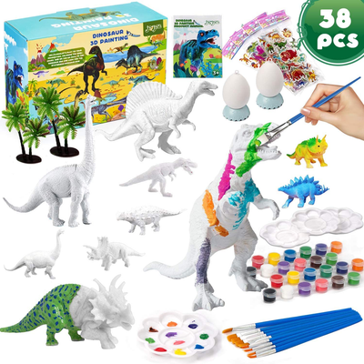 Kids Crafts and Art Sets Drawing Kit - Painting Dinosaur Toys for 3 4 5 6 7 8 Years Old Boys and Girls, as Children S Day Party Gifts for Kids to Build Their Own Dinosaur World