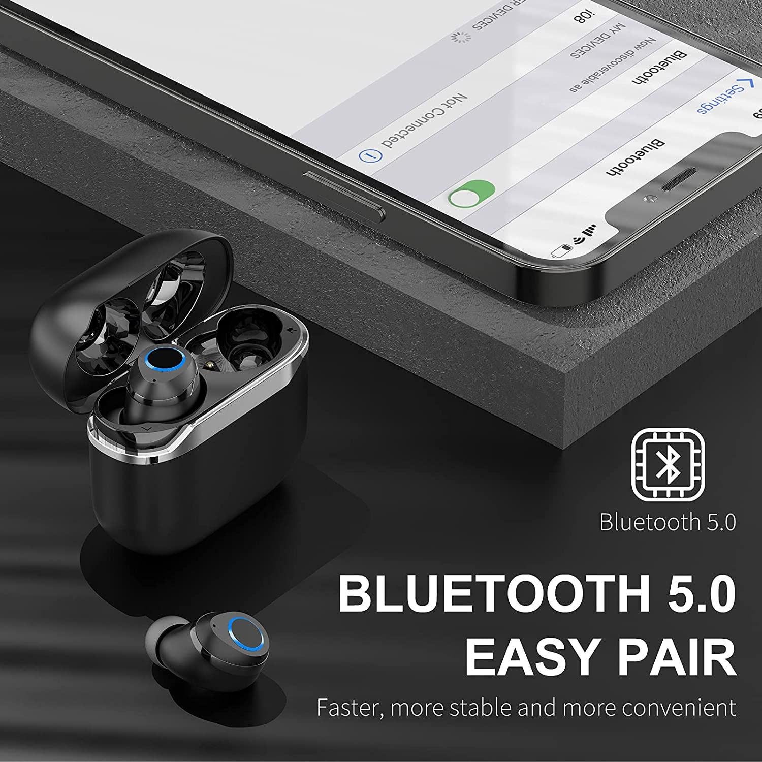 Wireless Earbud, Sudugo Bluetooth Headphones Sports Bluetooth Earbud with Deep Bass, Wireless Earphones In-Ear with Microphone USB-C Charging, IPX7 Waterproof Noise Cancelling Earbud for Running