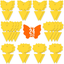 24PCS Fruit Fly Sticky Traps, Fungus Gnat Traps Insect Trap for Plants Kitchen Indoor and Outdoor（24 Light Yellow）