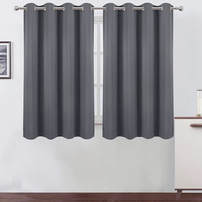 LEMOMO Grey Thermal Blackout Curtains/52 x 54 Inch/Set of 2 Panels Room Darkening Curtains for Bedroom