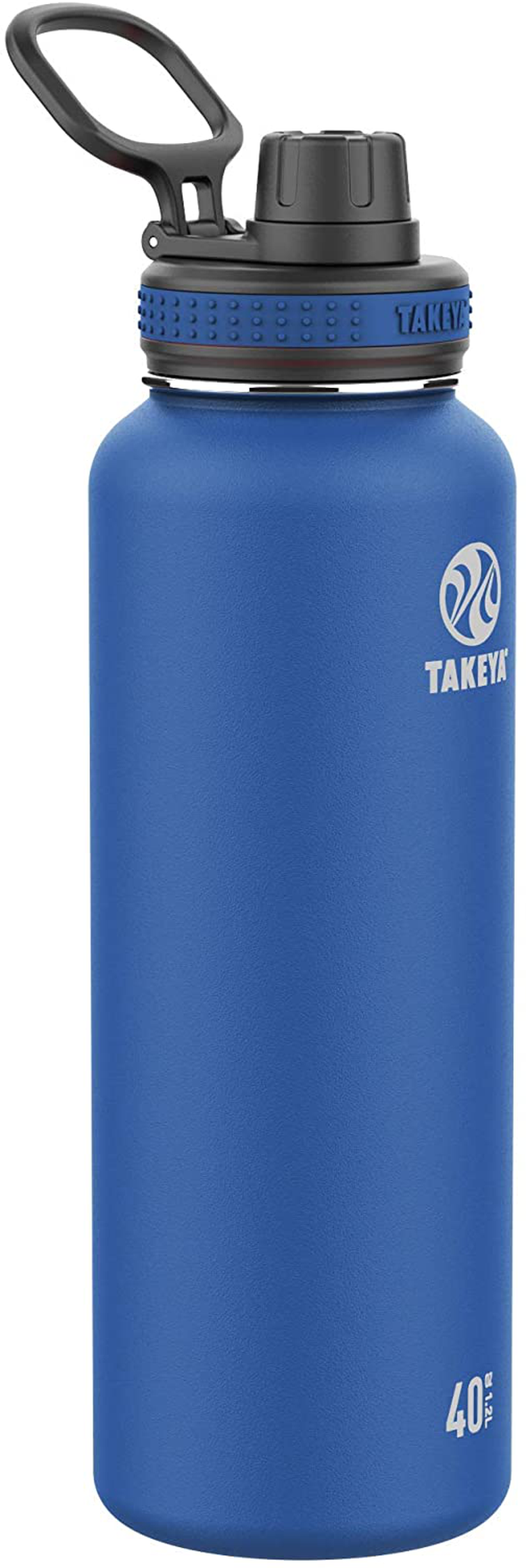 Takeya Originals Vacuum-Insulated Stainless-Steel Water Bottle, 40oz, Navy