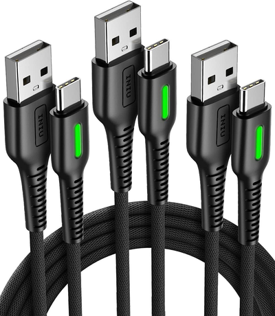 USB C Cable, INIU [3 Pack 3.1A] QC 3.0 Fast Charging USB Type C Cable, Nylon Braided (1.6+3.3+10ft) Phone Charger Data Cables for Samsung Galaxy S20 S10 S9 S8 Plus Note 10 9 LG Google Pixel Moto Etc