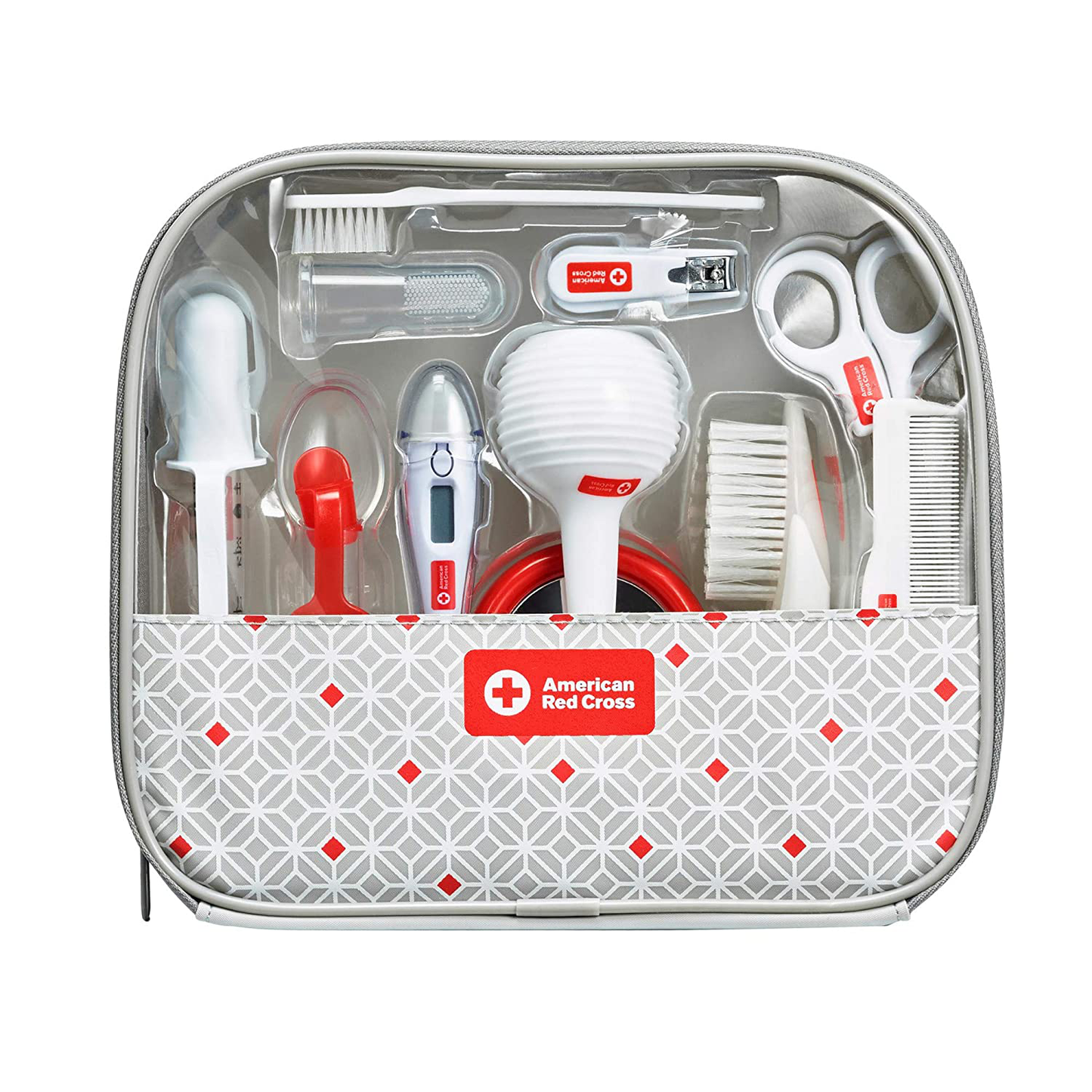 American Red Cross Deluxe Health and Grooming Kit| Infant and Baby Grooming | Infant and Baby Health | Thermometer, Medicine Dispenser, Comb, Brush, Nail Clippers and More with Convenient Tote