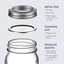 Regular-Mouth Glass Mason Jars, 16-Ounce Glass Canning Jars with Silver Metal Airtight Lids and Bands with Measurement Marks, for Canning, Preserving, Meal Prep, Overnight Oats, Jam, Jelly, (10 Pack)