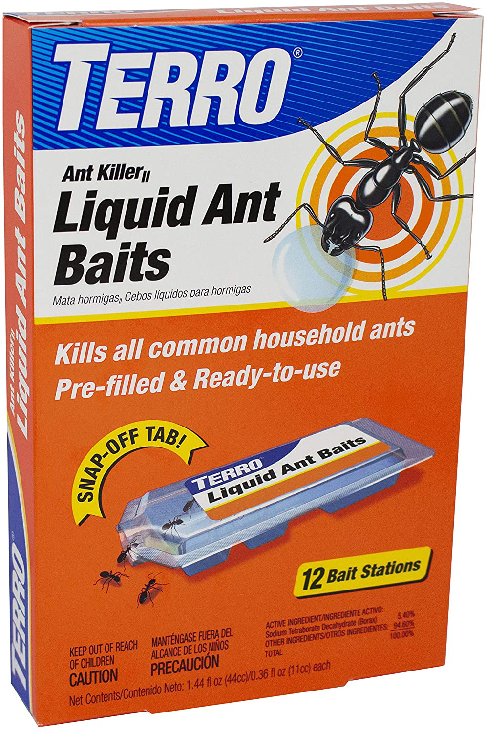 TERRO 102814 755505 T300 Liquid Ant Baits-1 Pack, 6 Stations