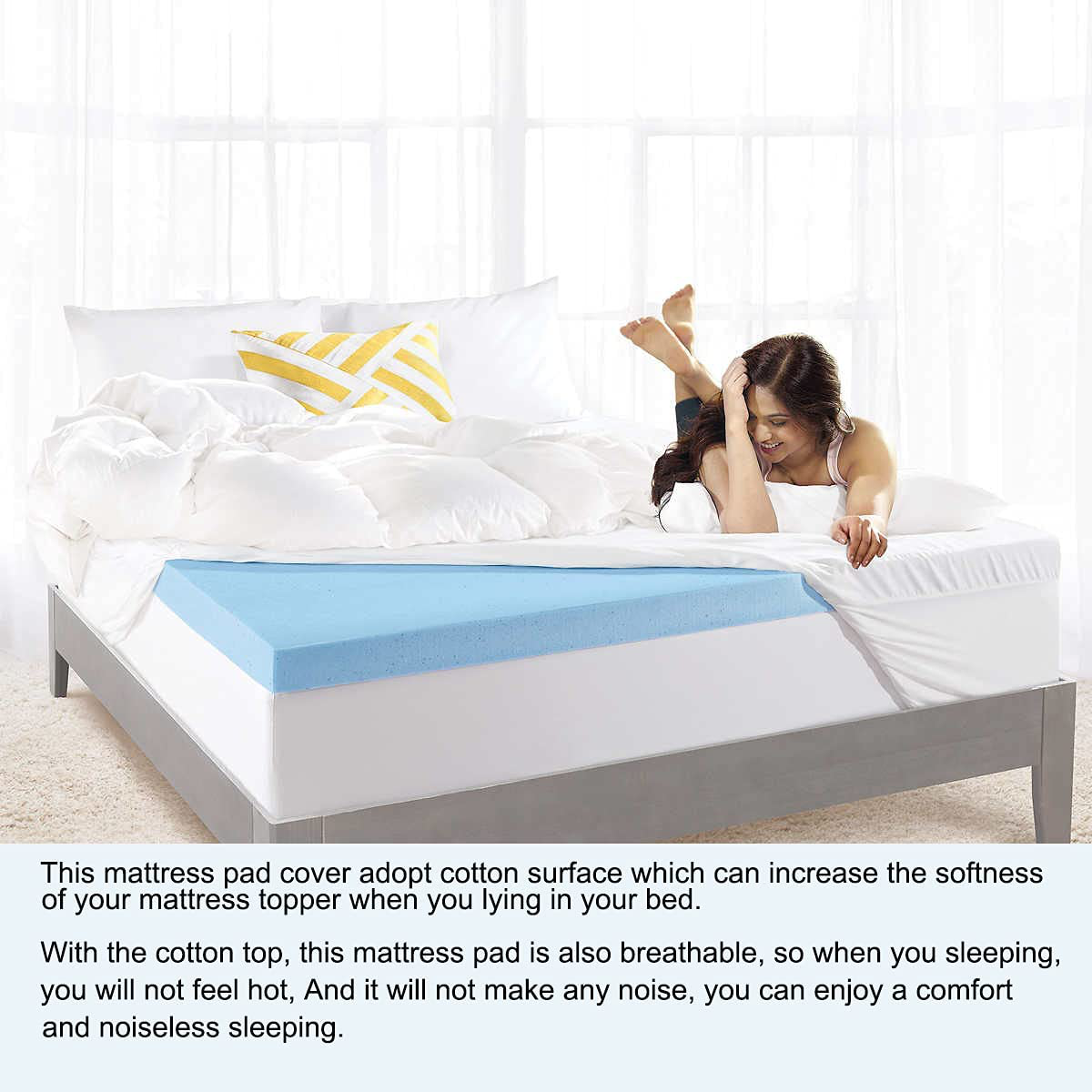 Hokly King Size Mattress Pad,Deep Pocket Protector Cover Down Fill Bed Topper with Snow Down Alternative Filler (Fit to 8-21 Inches Thickness Mattress)