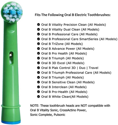 Kids Toothbrush Replacement Head Fits Both Electric and Battery for Oral-B Braun Brushes