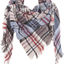 Wander Agio Womens Warm Scarf Triangle Shawls Winter Scarves Stripe Plaid Fichu Rough Surface