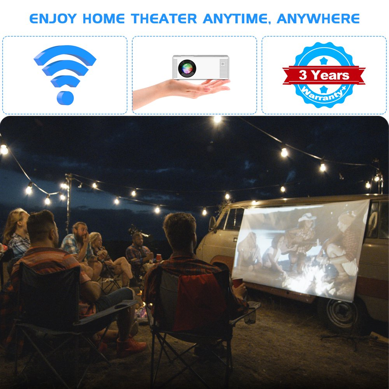 Mini Portable Projector with WIFI 8500L1080P for Home Theater or Outdoors