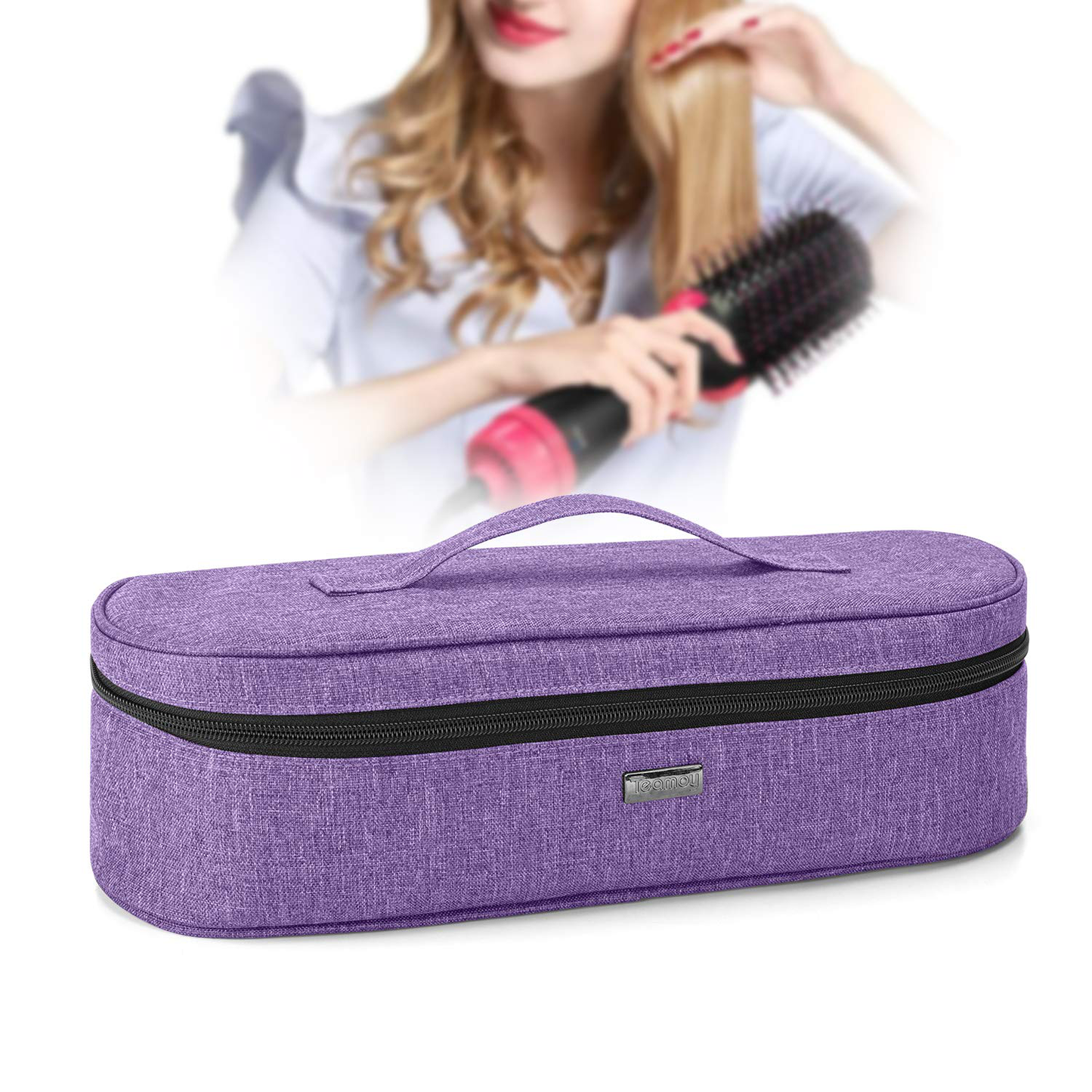 Teamoy Travel Storage Bag Compatible with Revlon One-Step Hair Dryer And Volumizer Hot Air Brush and Attachments, Purple (Bag Only))