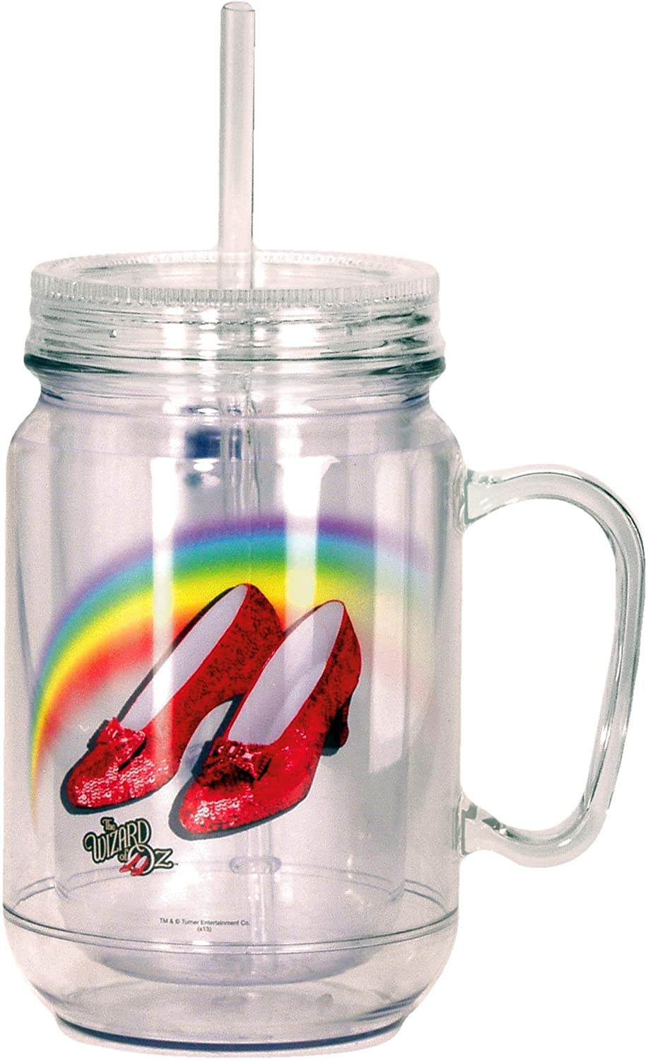 Wizard Of Oz Ruby Slippers Mason Jar, 16 ounces, Multi Colored