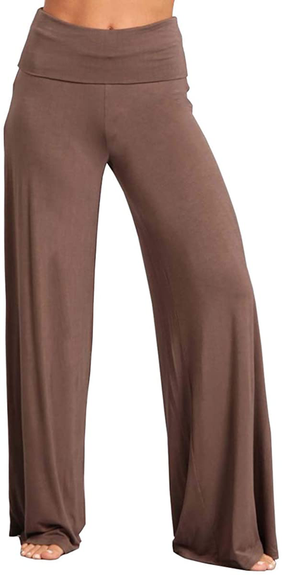 HEYHUN Womens Casual Tie Dye Solid Wide Leg Bottom Boho Hippie Lounge Palazzo Pants S-3XL
