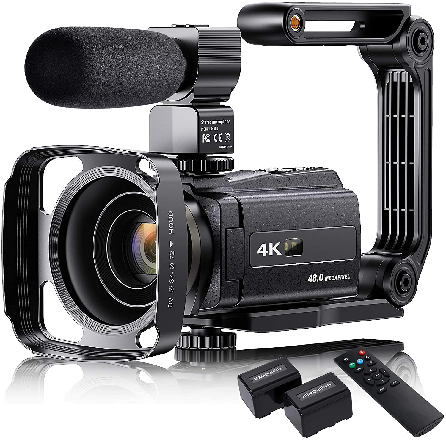 4K Video Camera Camcorder with Microphone, VAFOTON 48MP Vlogging Camera for YouTube 16X Zoom 3.0" Touch Screen IR Night Vision Wi-Fi Vlog Cameras Webcam with Handheld Stabilizer Remote Control