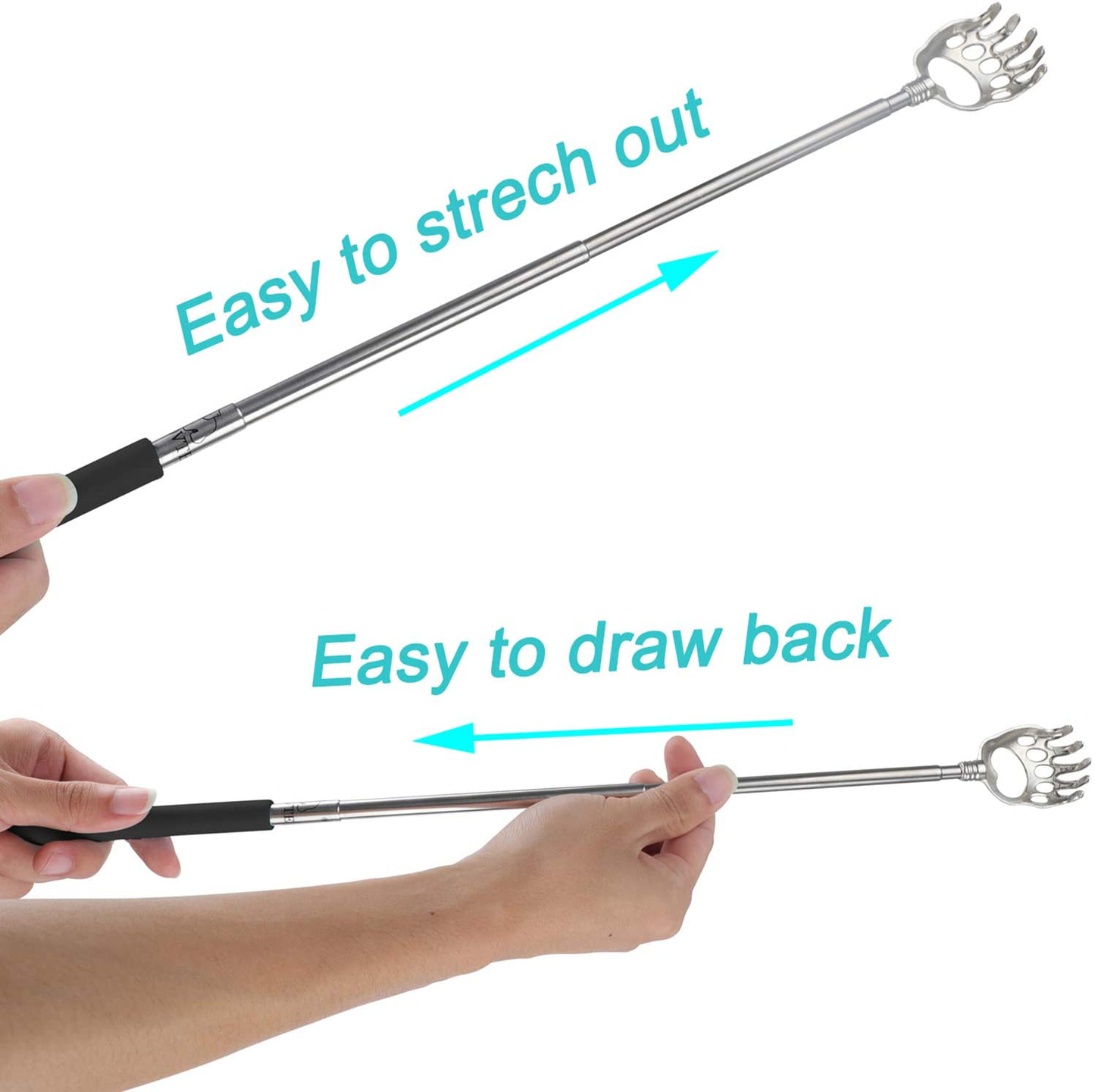 WOVTE Bear Claw Black Telescopic Back Scratcher