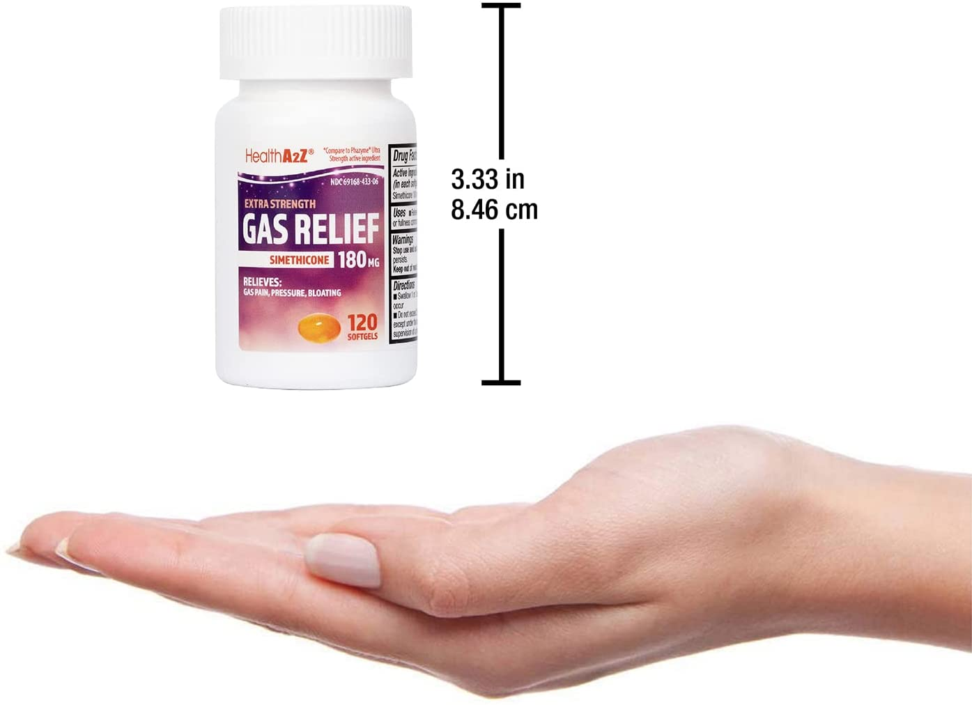 Healtha2Z Gas Relief Simethicone 180Mg | 120 Softgels | Ultra Strength | Relieves from Stomach Discomfort and Gas | anti Flatulence | Relieves Gas Fast