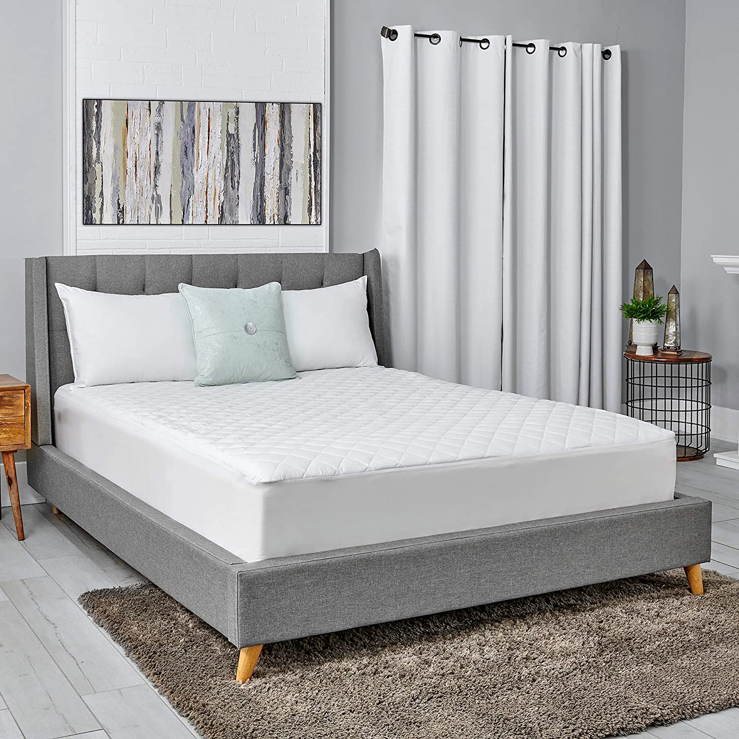 Sealy Luxury 100% Cotton Fitted Mattress Pad, Queen, White